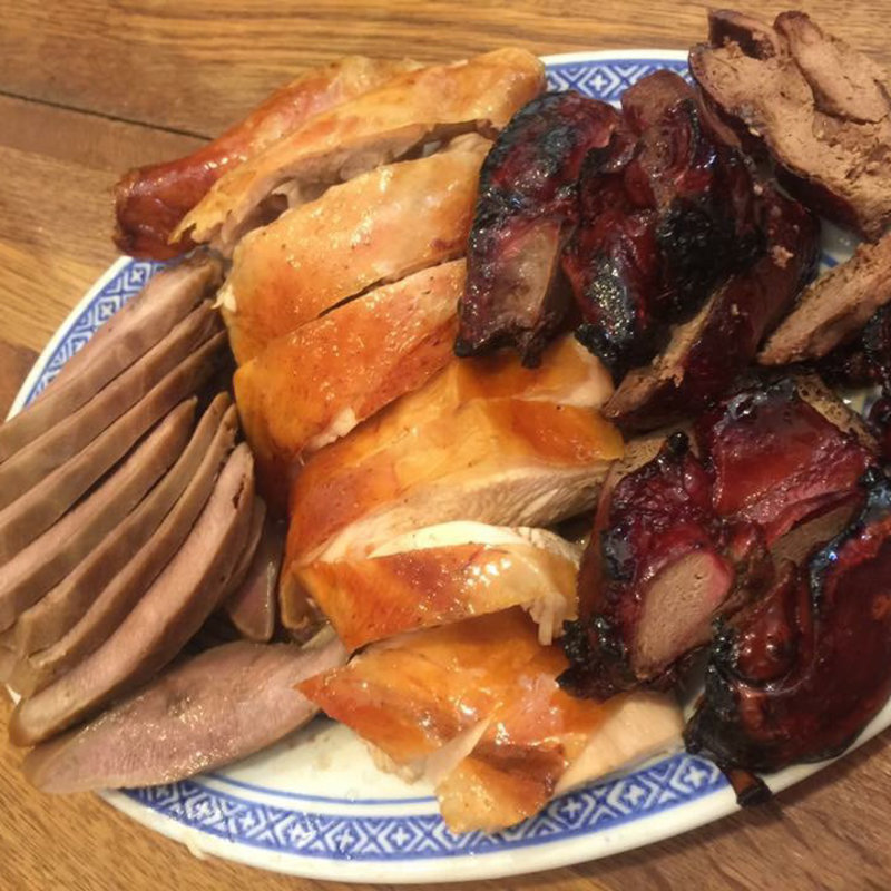 肉の三種盛(金陵)