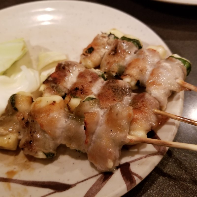 チーズのバラシソ巻き(天下の焼鳥 信秀本店)