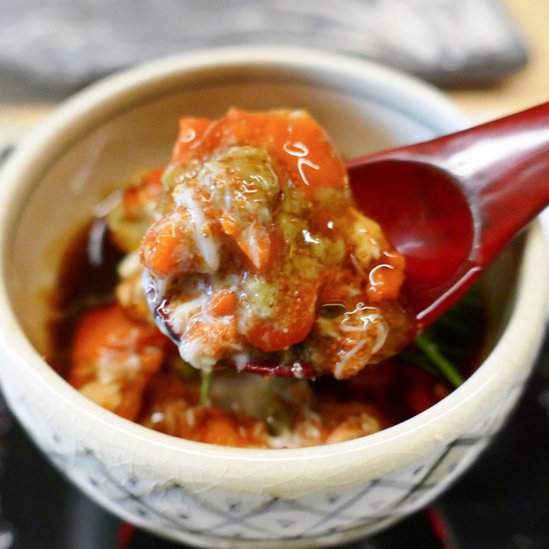 香箱ガニと湯葉のあんかけ(天ぷら小泉)