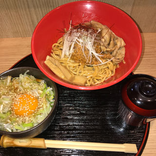 麻婆油そば(大盛り)＋ネギ飯(Japanese noodles 真)