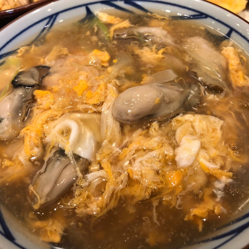 牡蠣づくし玉子あんかけうどん(丸亀製麺 米沢店)