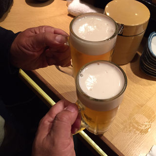 生ビール(立喰い鮨 まぐろ人 御徒町出張所)