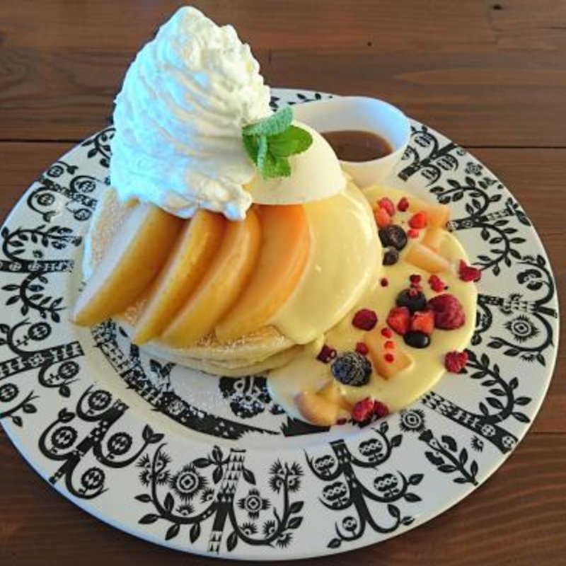 りんごとカスタードのパンケーキ(カフェ アンジェ・フレーゼ )