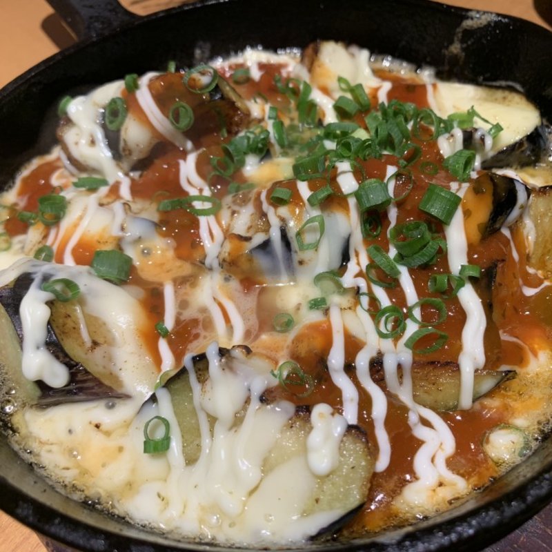 茄子チーズ鉄板サルサソース(かず坊)
