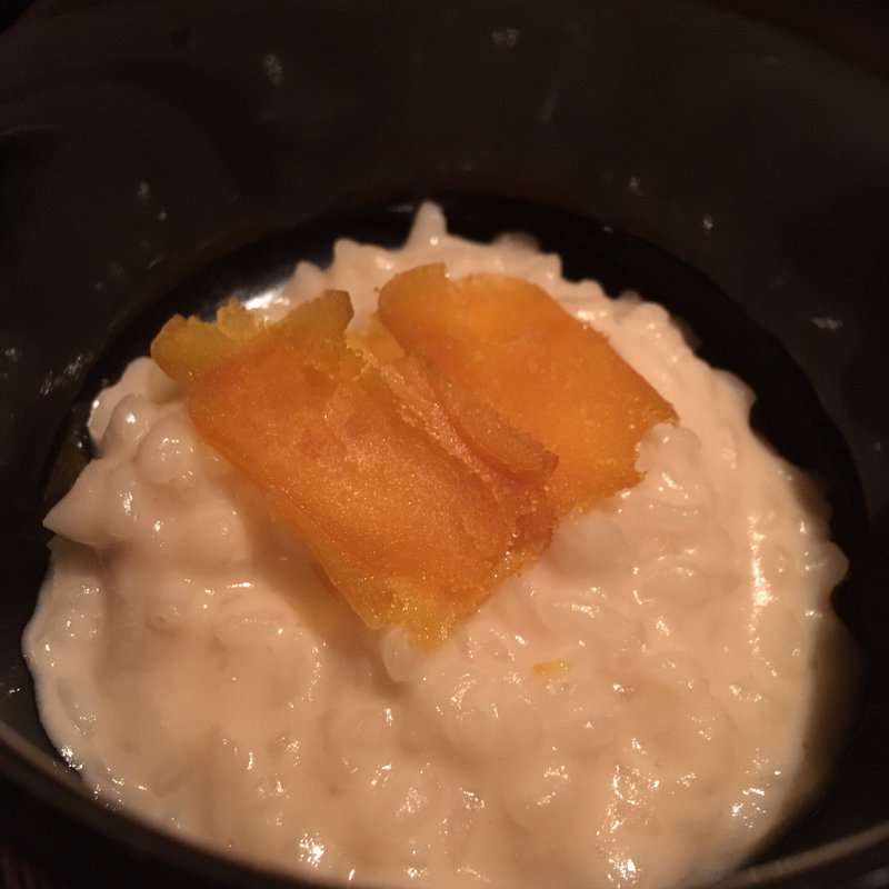 白子のすり流しリゾット カラスミ添え(Bohemian)