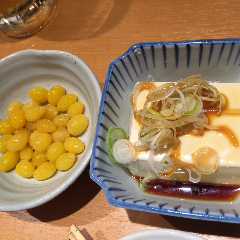 冷奴、銀杏(ふれあい酒場ほていちゃん 上野2号店)