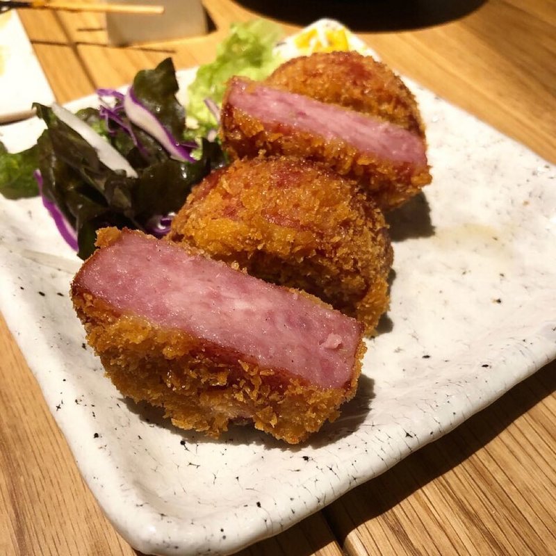 長崎雲仙ハムカツ(鶏と野菜 炭焼 久三酉)