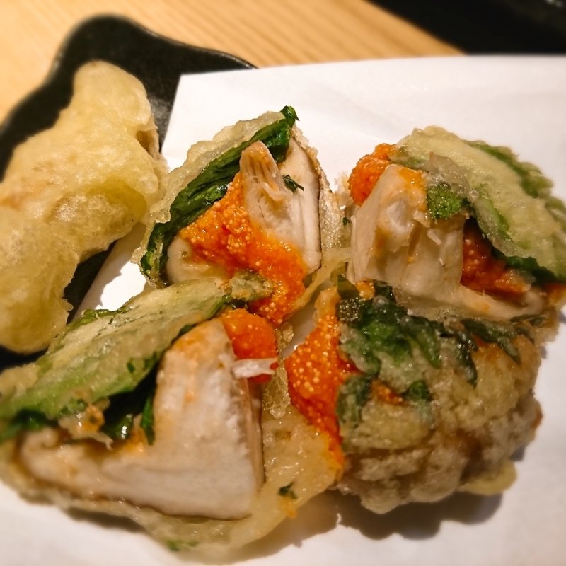 どんこ椎茸の明太子揚げ(とりかわ権兵衛泉南店)