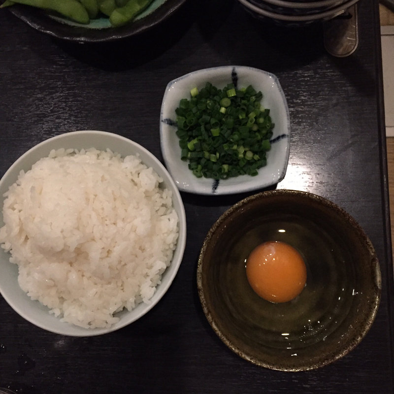 ご飯大、玉子、コネギ(牛もつ鍋 おおいし 住吉店)