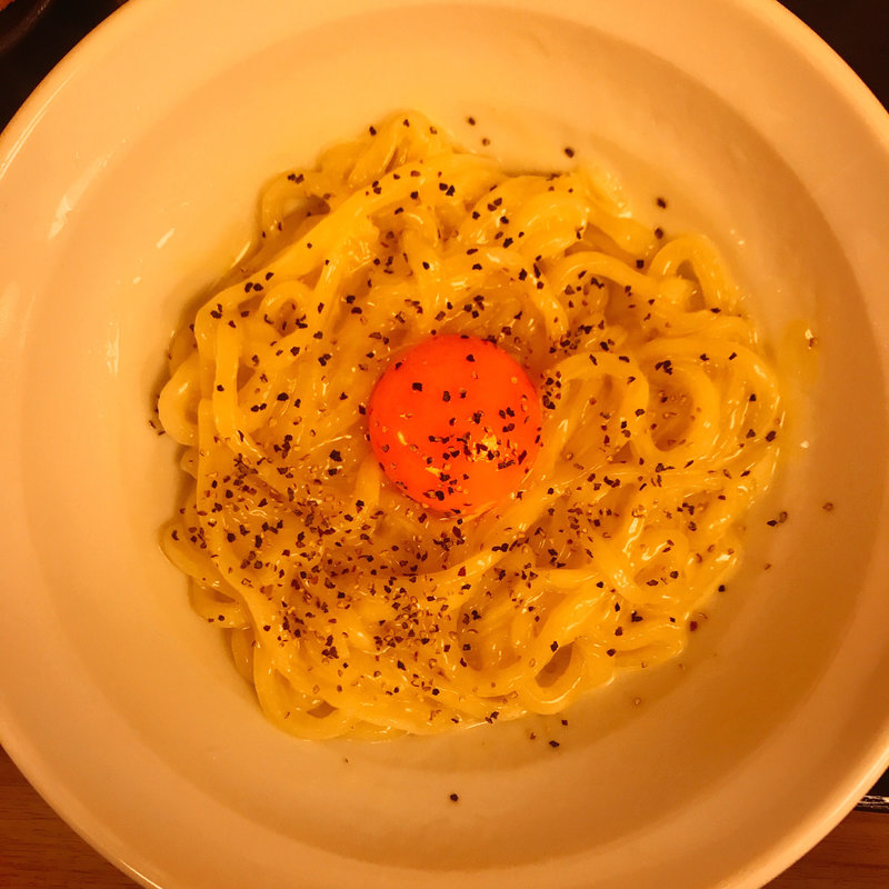 カルボナーラうどん(めい泉)