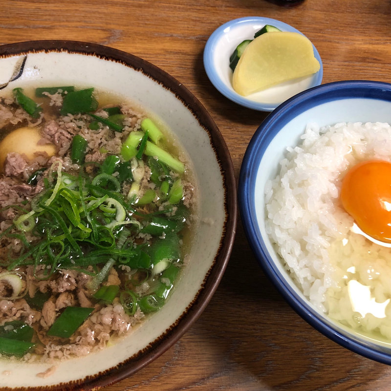 肉吸い＆卵かけごはん(千とせ)