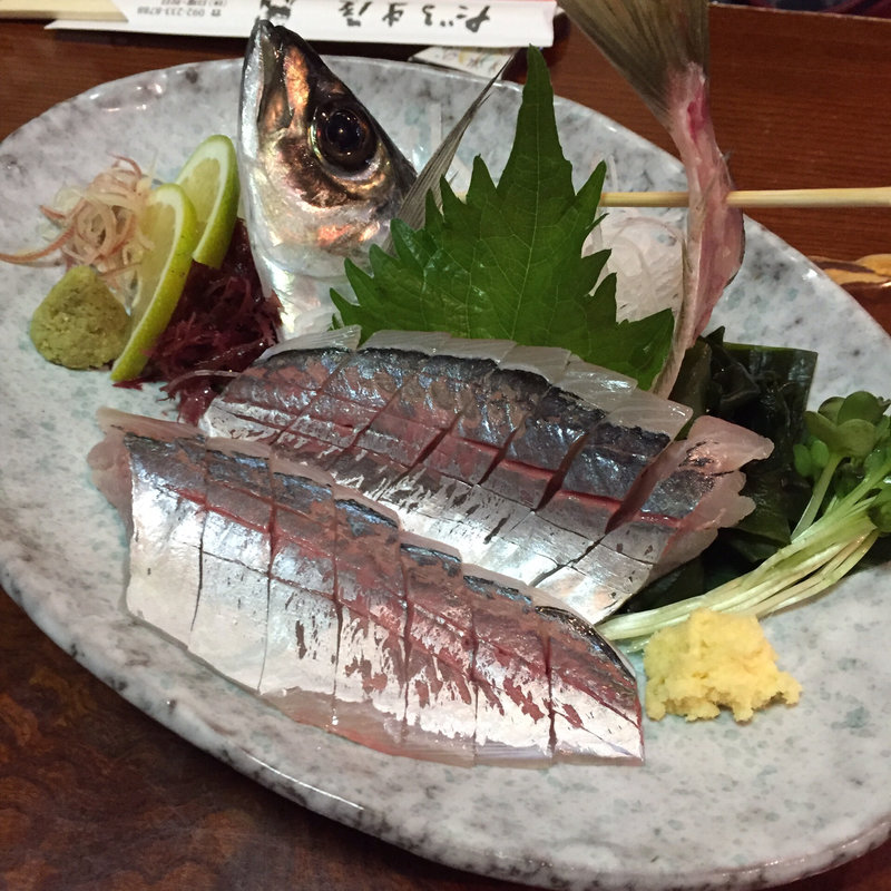 アジの活け造り(海鮮居酒屋 だるま屋)