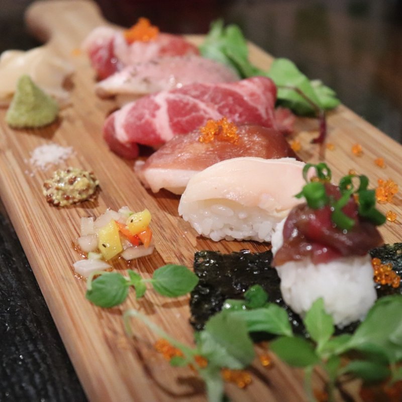 鴨豚寿司盛り合わせ 並(スタンド ぱと 梅田店)