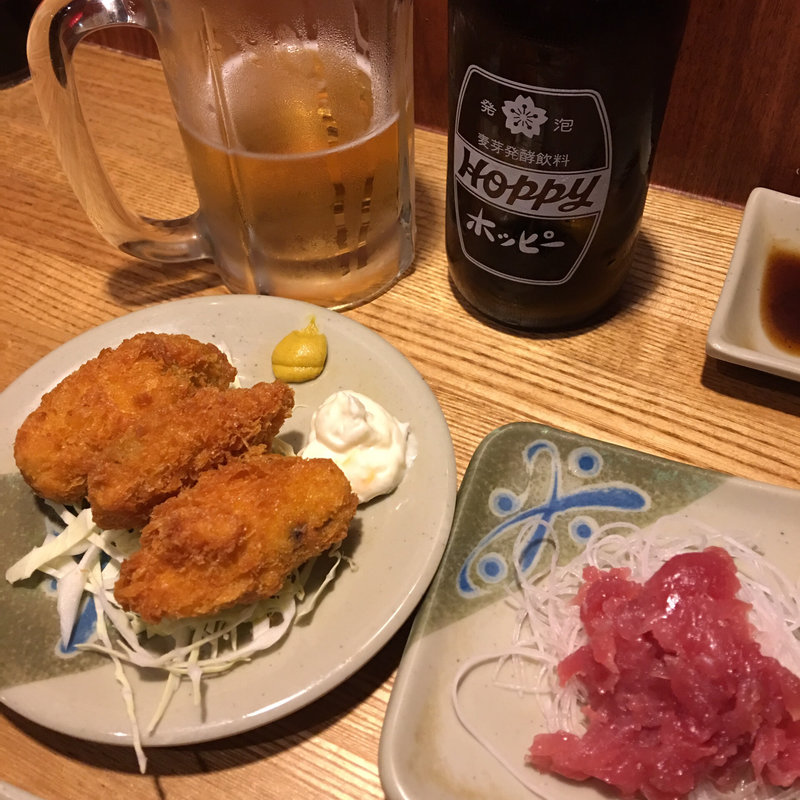 カキフライ まぐろ中落ち(えびす)