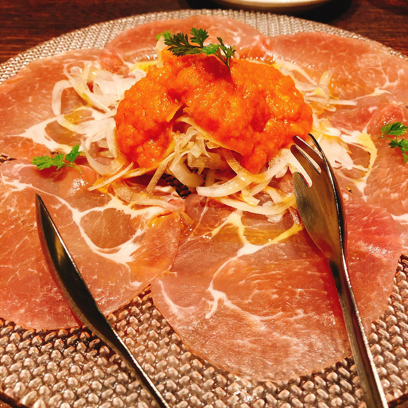 生ハムのカルパッチョ仕立て(鉄板キッチン 吟【GIN】)