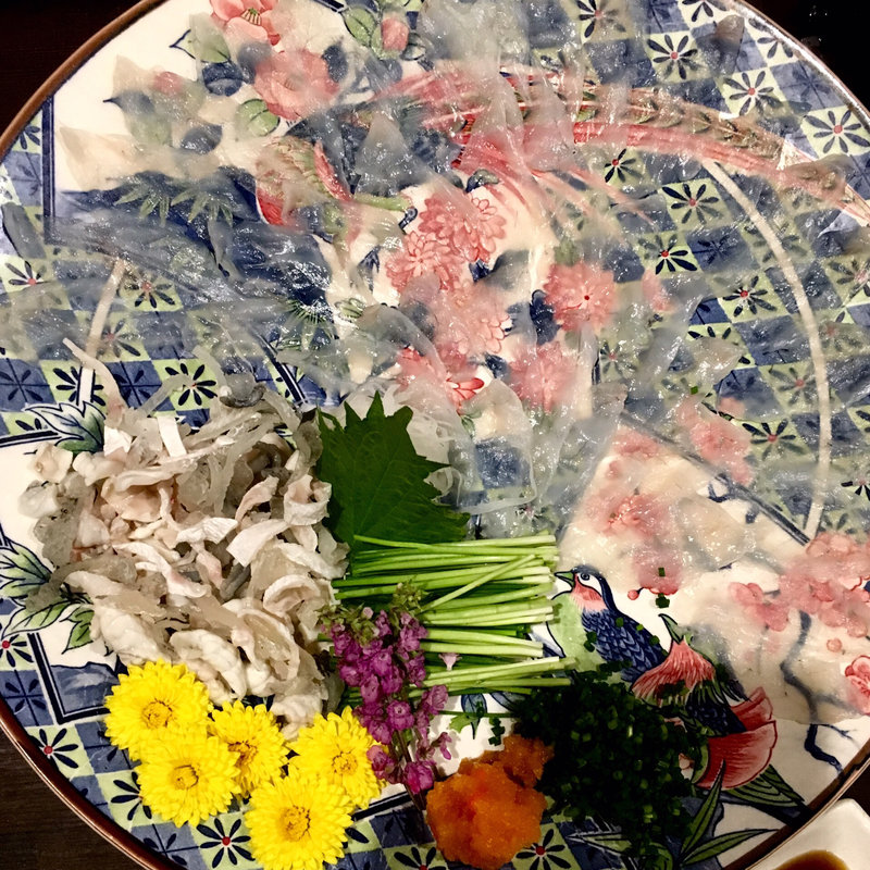 とらふぐ刺し(旬味旬菜 大和)