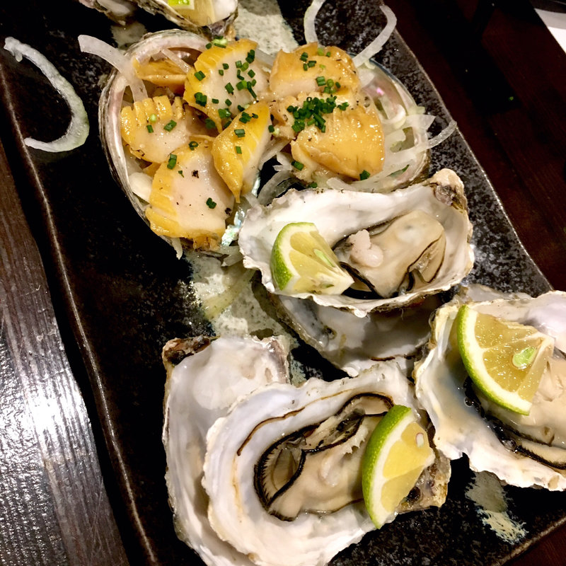 焼き牡蠣と鮑バター(旬味旬菜 大和)