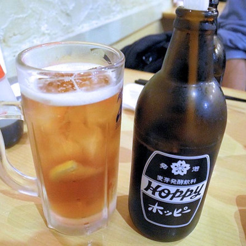 黒ホッピー(もつ焼き 三朝)