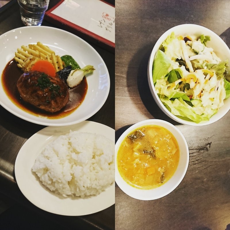 ブラックアンガス牛とたくみ豚の粗挽きハンバーグ(レザングリル)