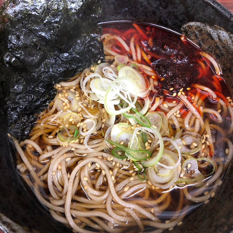 温ラーそば(そば助 稲荷町本店)
