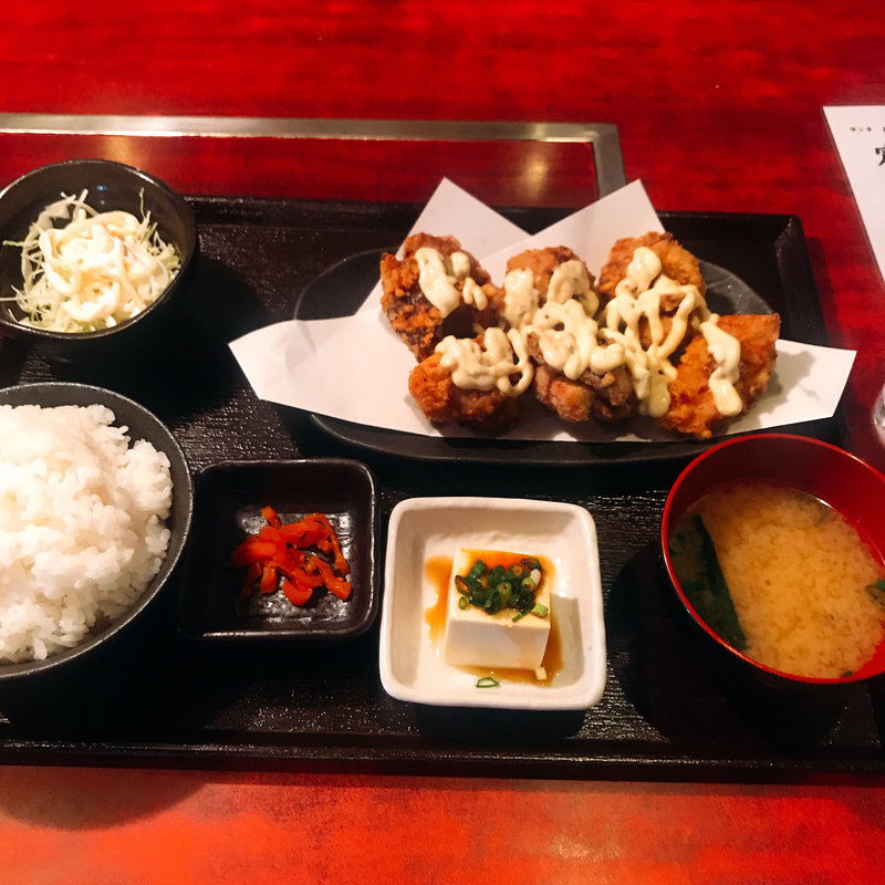 タルタル唐揚げ定食(とりカニ合戦 )