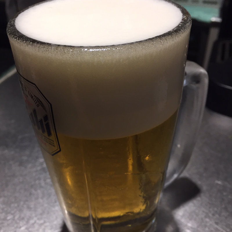 神泡の生ビール(岩瀬串店)