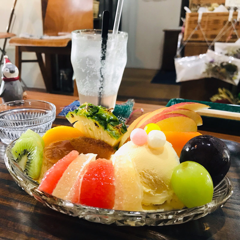 プリンアラモード(火と実コーヒー)