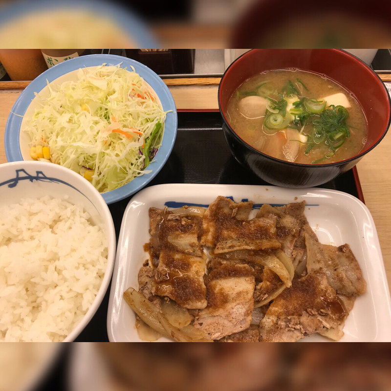 豚バラ生姜焼定食 豚汁変更(松屋 西新宿8丁目店 （マツヤ）)