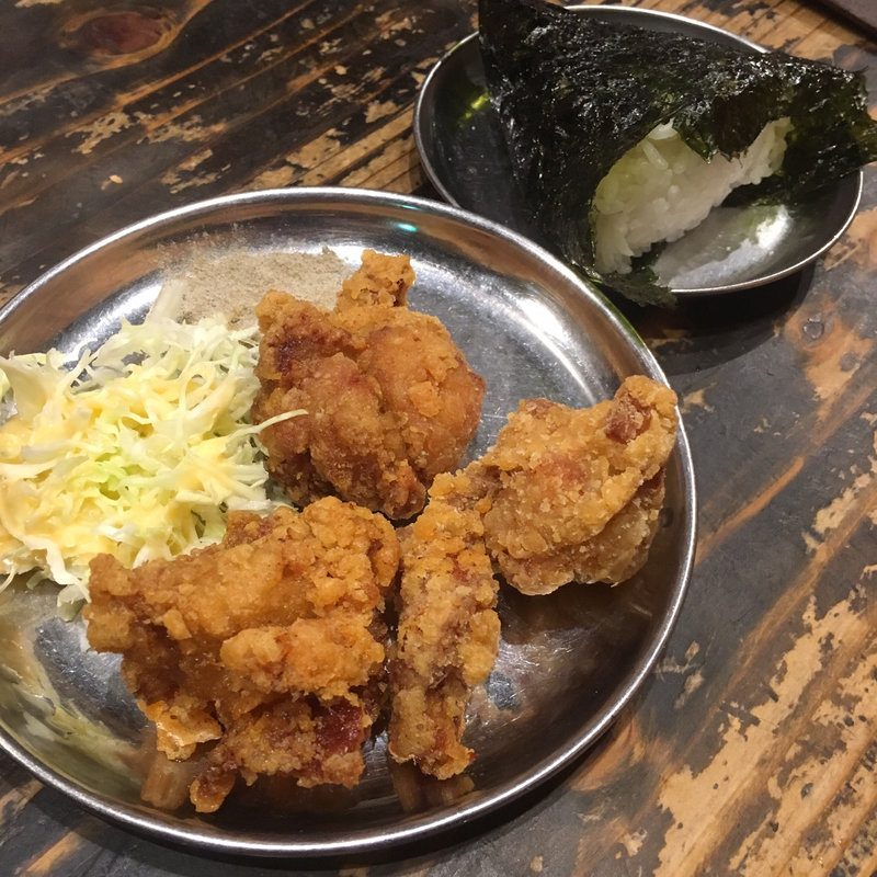 唐揚げセット(廣島つけ麺本舗ばくだん屋 名古屋店)