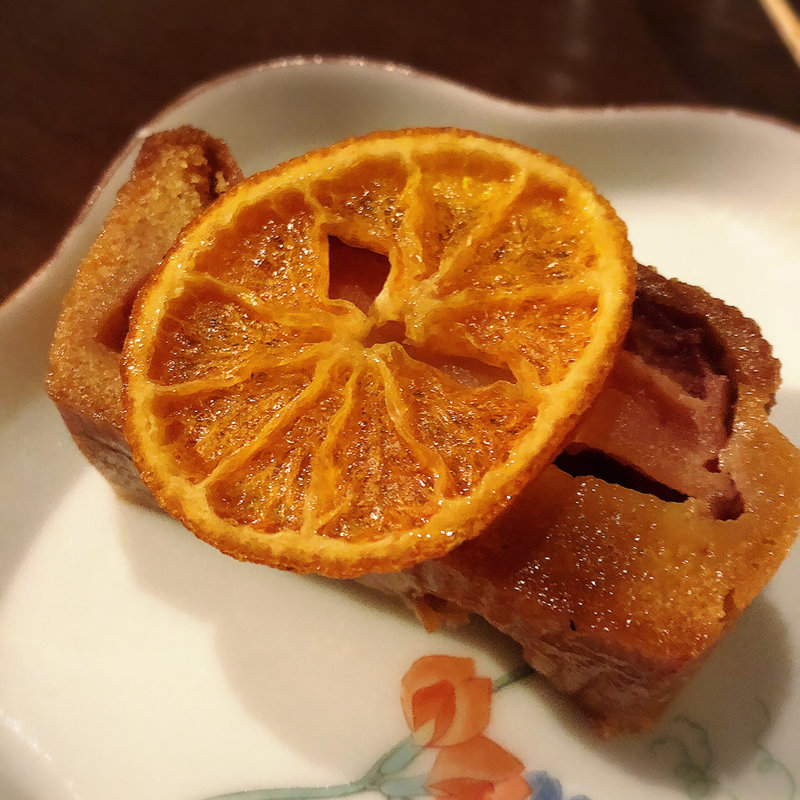 紅玉のラム酒ケーキと自家製ドライぽんかん(コノ花まひろ )