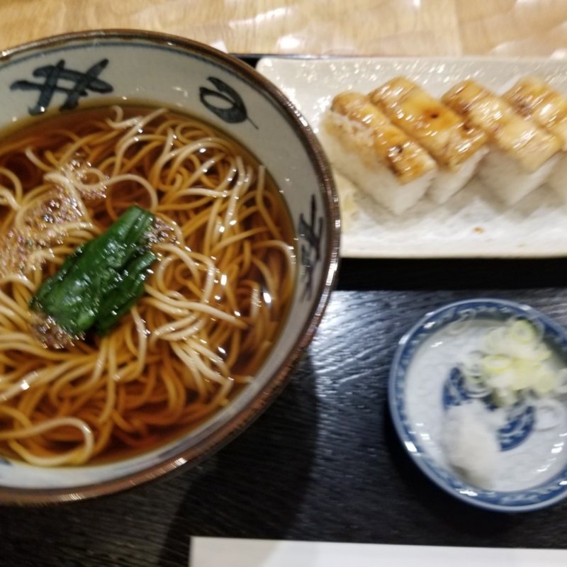 かけそば＋アナゴ押し(そば処 桔梗)