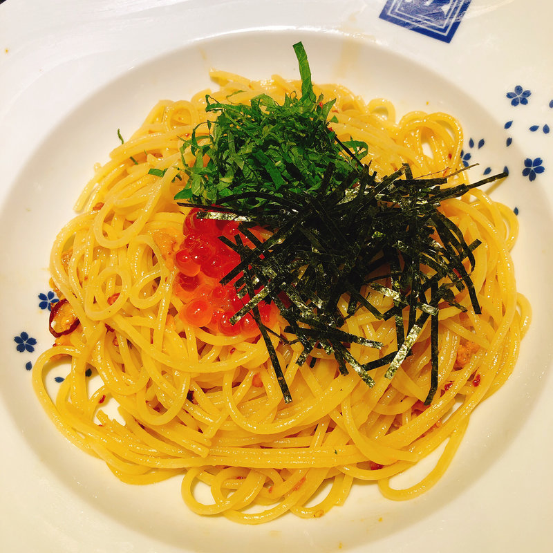 ウニといくらの醤油オリーブオイル(洋麺屋五右衛門 新宿東口店)