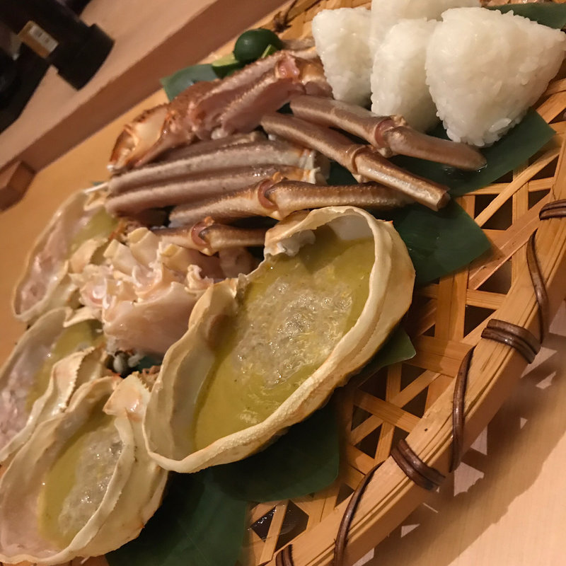 焼き蟹と焼きおにぎり(高台寺 十牛庵)