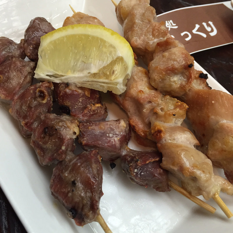 焼き鳥4本ズリ、身(とっくり)