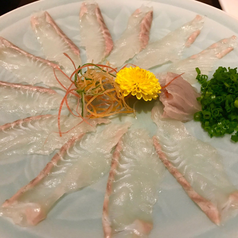 松川カレイ薄造り(活)(山葵)