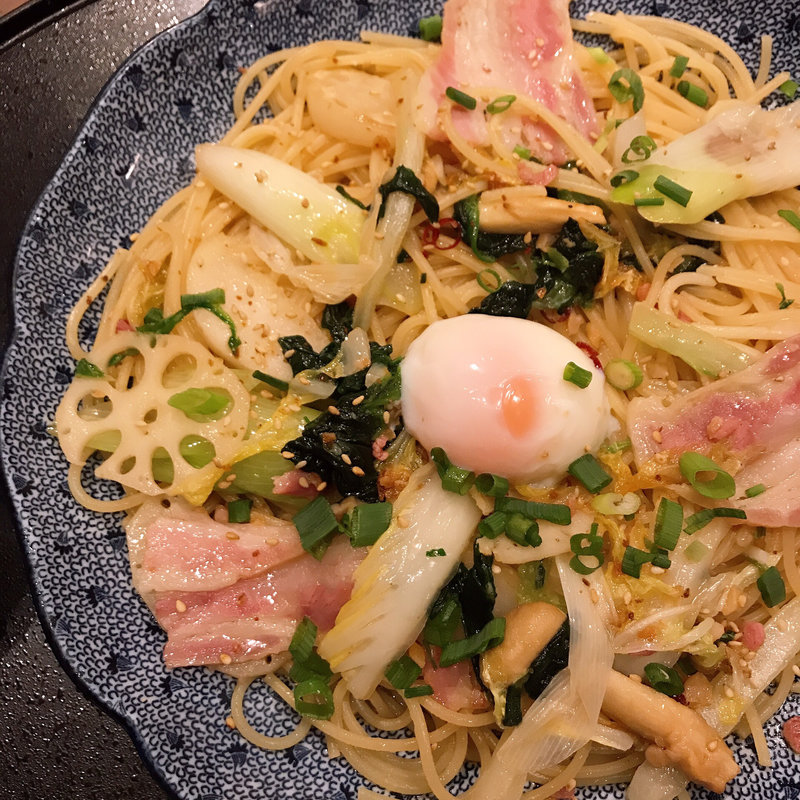 イベリコ豚と冬野菜づくしのよくばりスパゲッティー(醤油バター)(丹沢大山五右衛門 東武百貨店池袋店)