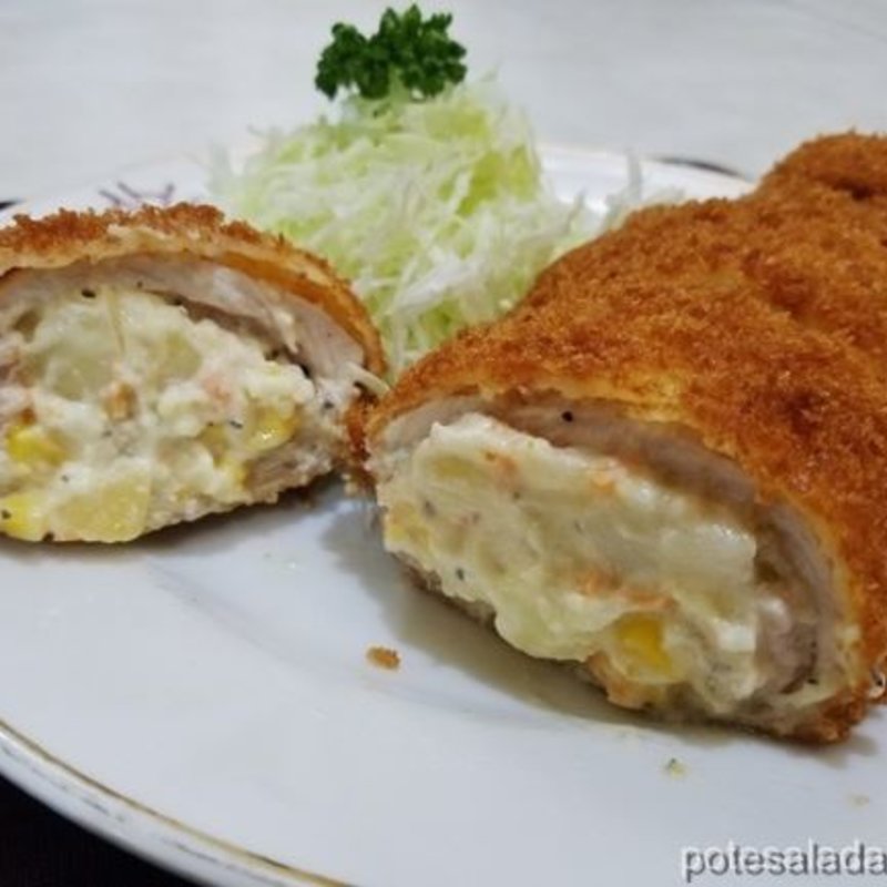 ポテトサラダ入りとんかつ(洋食中華 エチゴヤ)