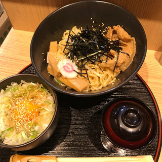 油そば(大盛り)＋ネギ飯(Japanese noodles 真)