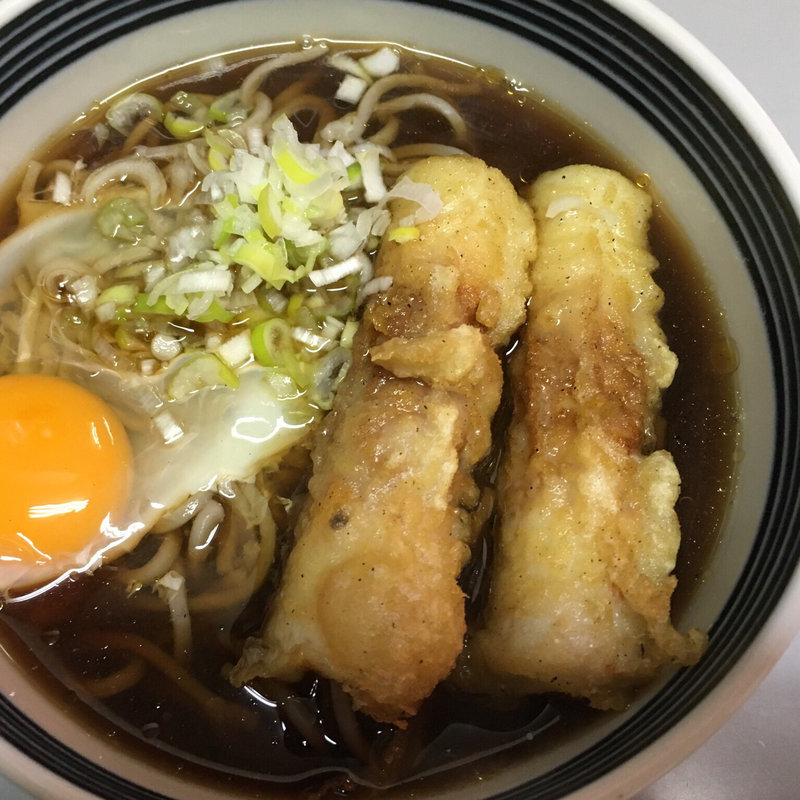 月見そばちく天トッピング(けぶどん万みや)