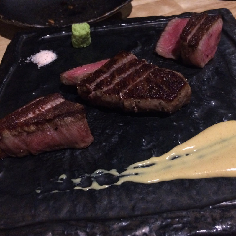 和牛のステーキ&シャトーブリアン(コース料理 未知)(創作鉄板焼 粉者本店)