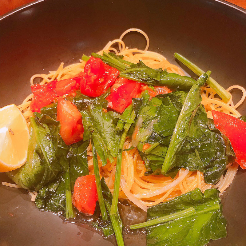 ほうれん草とヤリイカのペペロンチーノ(すぱじろう 名古屋ゲートタワー店)