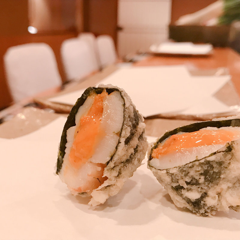 雲丹ほたて(天ぷら 天青)