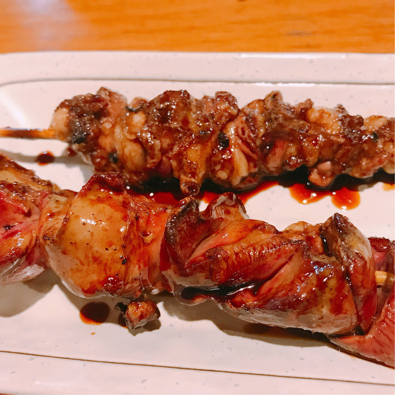 ハツモトと白レバー(串焼き ざんく)