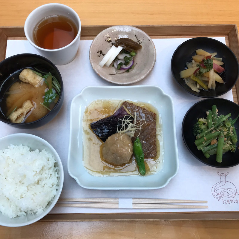 蓮根饅頭の生姜あん定食(鹿の舟 竃)