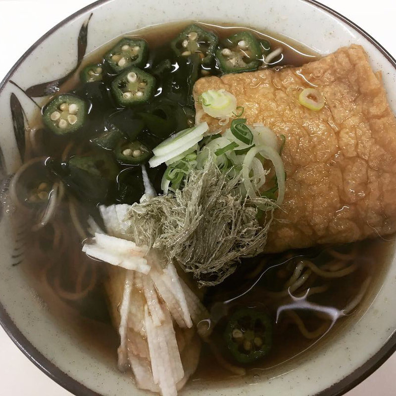 オクラそば、あげさん(今井橋そば店 )