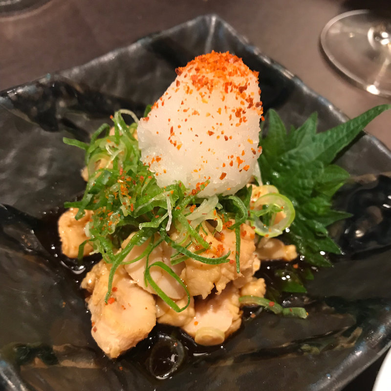 ミノ湯引きポン酢(炙りとお酒 磯銀)