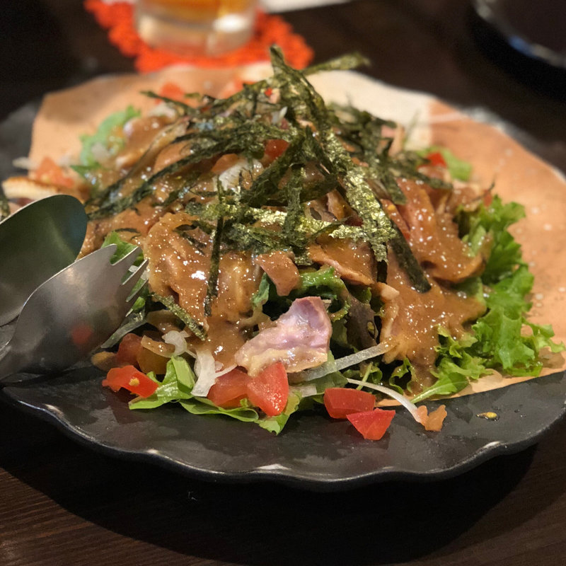 地鶏の和風サラダ(旬味旬菜 大和)