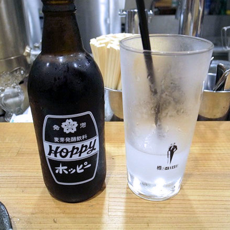 黒ホッピーセット(もつ焼 碁ゑん)