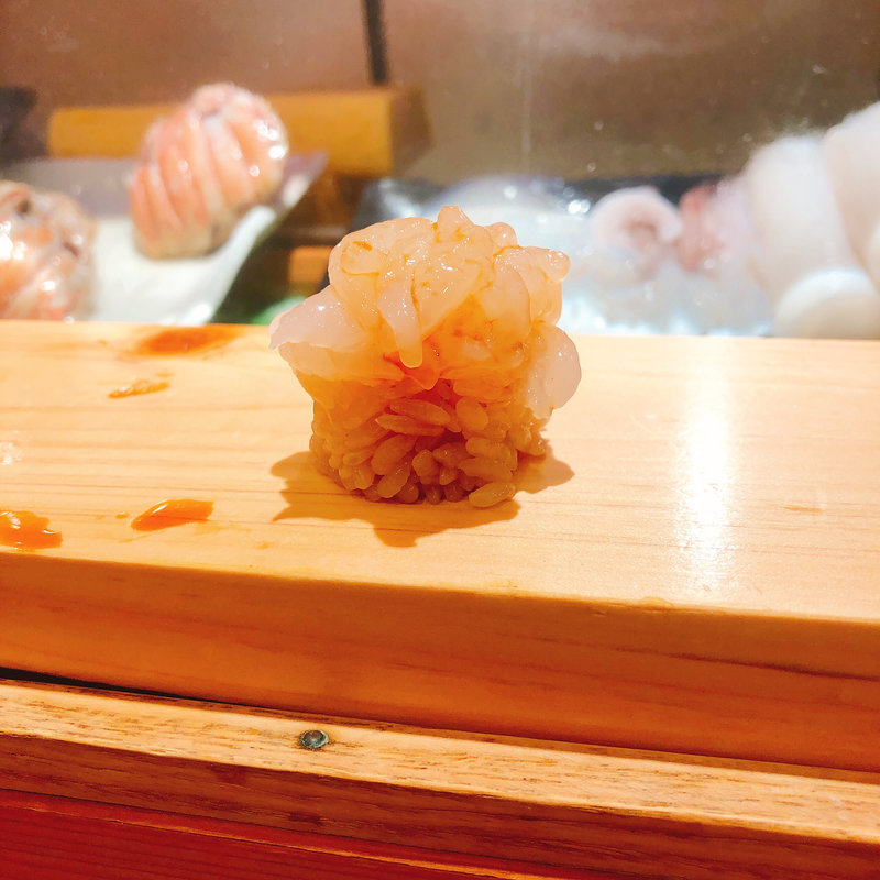 白海老の握り(つきぢ神楽寿司)