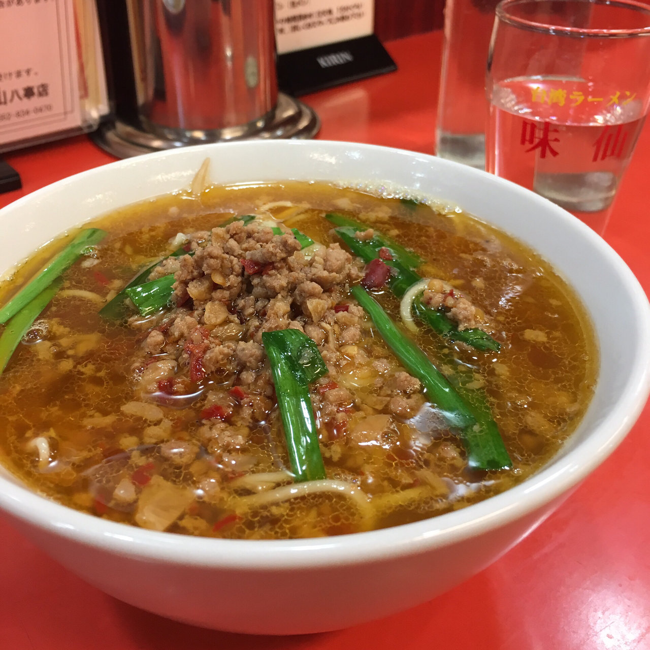 台湾ラーメン 倉敷市亀山の台湾料理亀山飯店で「台湾ラーメン（500円）」。18